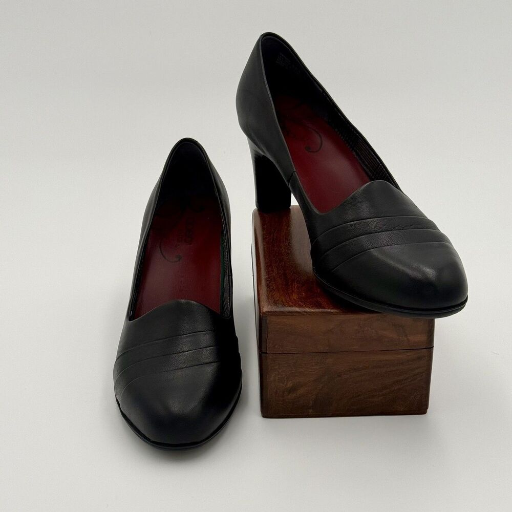 Abeo Bio Vanna Black Leather Pumps Wear to Work Women's 8.5 N